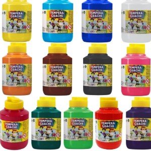 TEMPERA GUACHE 250ML CORES DE SUJESTÃO (PRETA, VERDE CLARO OU LARANJA)