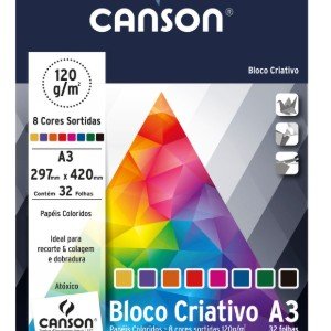 BLOCO COLORIDO CRIATIVO CARDS A3 120GR 32F (EXCLUSIVO MENINA)